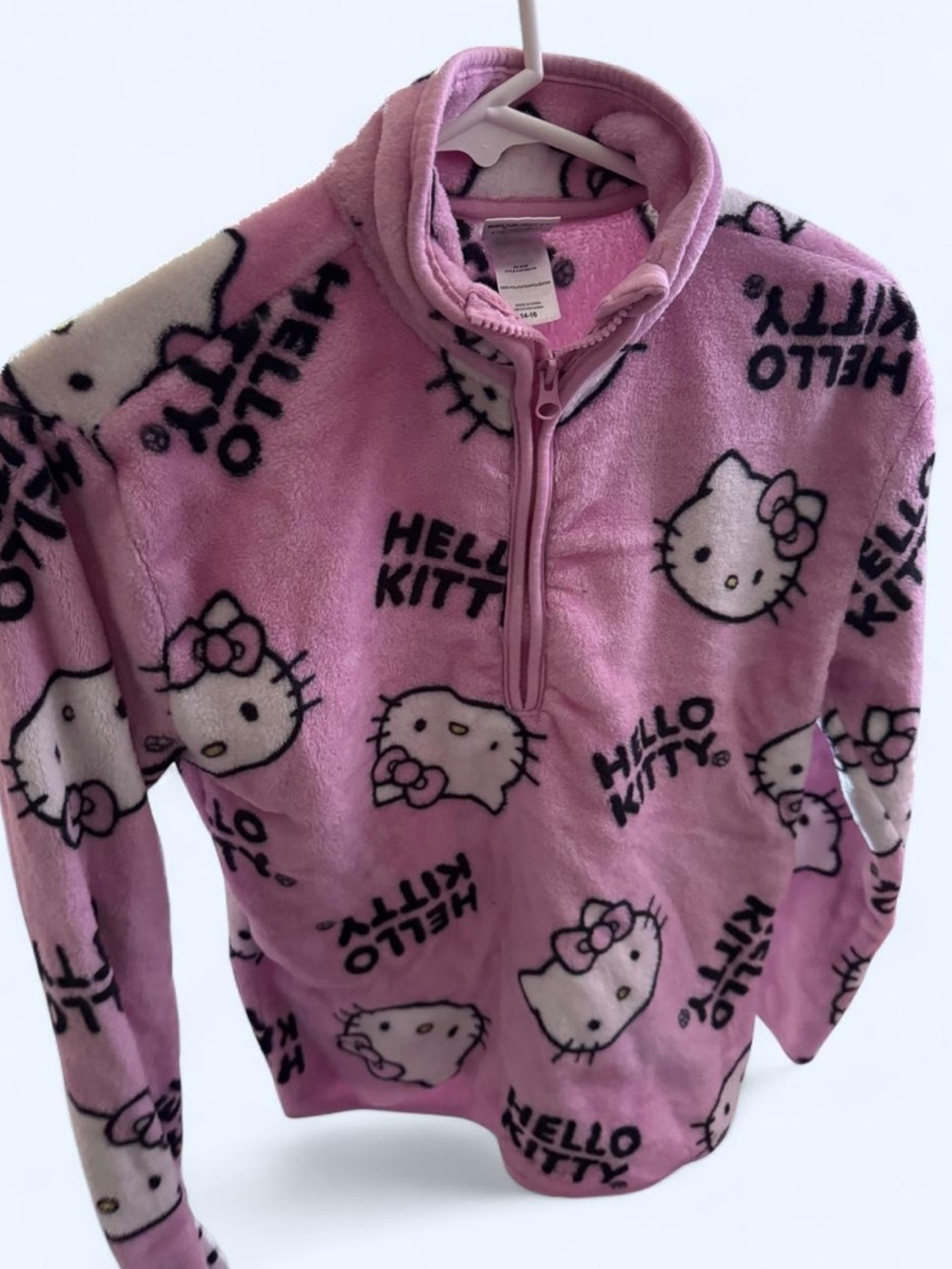 Sanrio Hello Kitty Pink Fleece Quarter-Zip Pullover